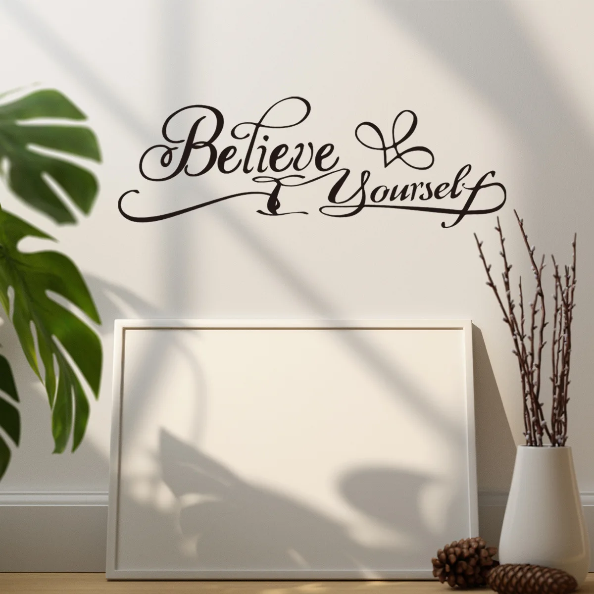 15*40cm English Believe Yourself Wall Stickers Living Room Bedroom Background Wall Home Decorative Wall Sticker Wallpaper Ms2318