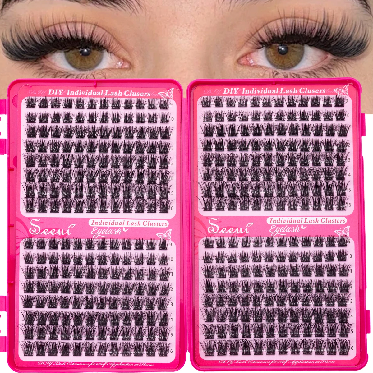 Wimpernbüschel, Wispy-Wimpernbüschel, Cluster-Wimpernverlängerungen für natürliches Volumen, DIY-Einzelwimpern mit weichem, dünnem Band, Make-up – Detail 7