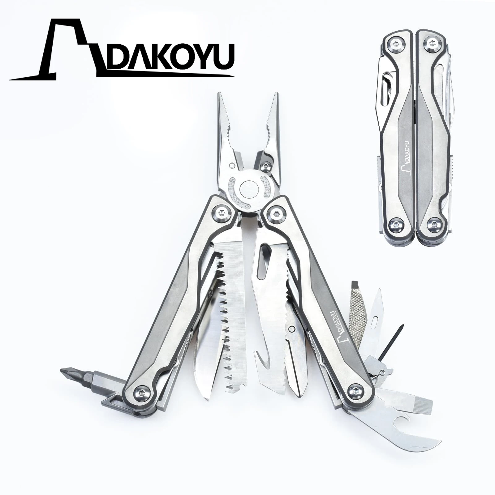 DAKOYU DK1 Titanium alloy handle Outdoors Multi-tools Clamp Folding  EDC Combination Multi Tools Pliers Swiss Tool