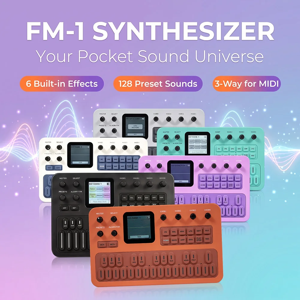 FM1 Portable FM Synthesizer 27 Key Mini Synth 12 Polyphony With For Midi For Music Production Live Performance Electronic