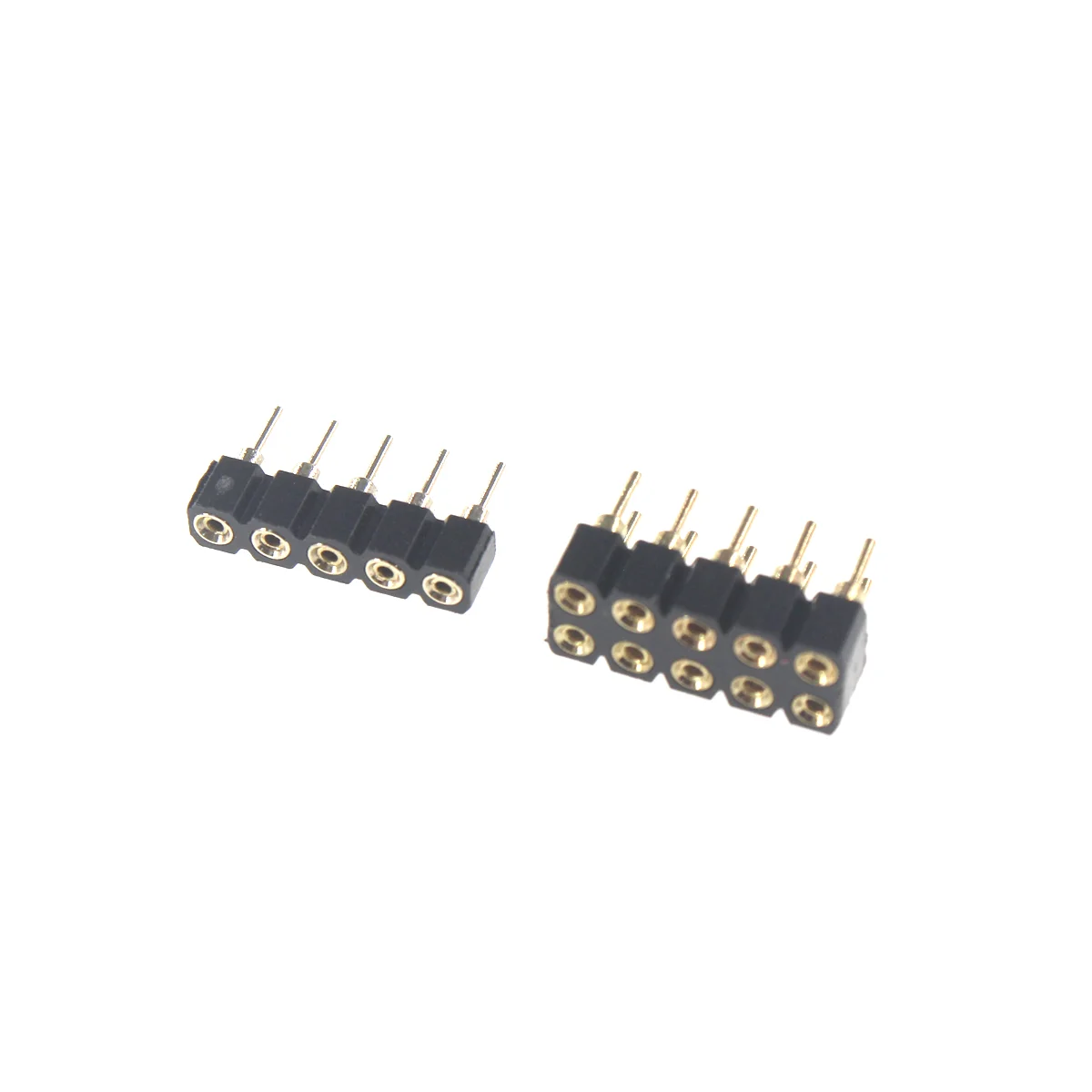 5/10pcs/lot 1*2/3/4/5/6/7/8P 2*2/3/4/5/6/7/8P Female Header 2.54 Round Female Pin Header Connector Hole Single Inline Row Needle