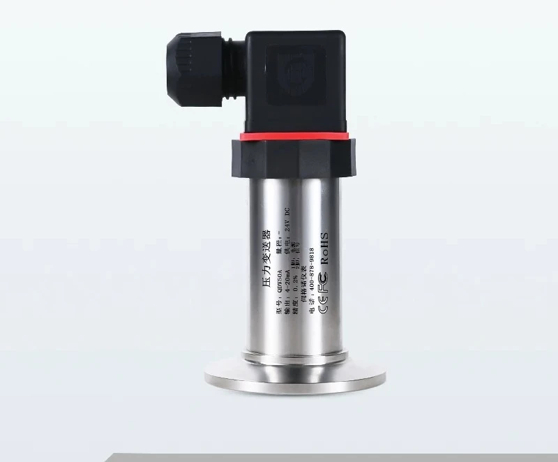 Sanitary Clamp Flat Diaphragm Pressure Transmitter Hydraulic Pneumatic Sensor