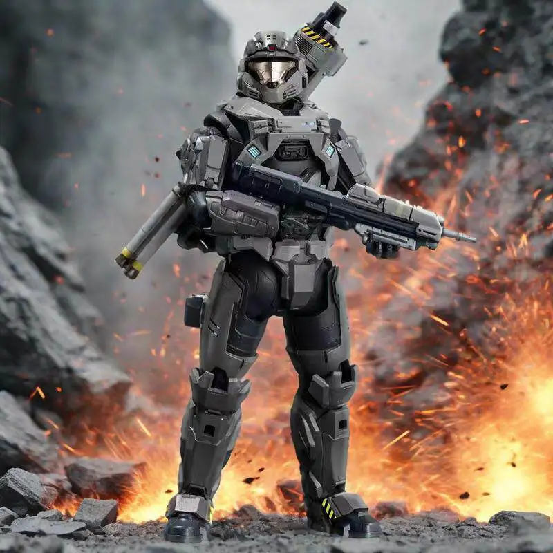 Figura de acción articulada a escala 1/12 de Halo Reach Spartan B312 con granada, regalo de exhibición de escritorio para adultos amantes de los juegos y los hobbies.