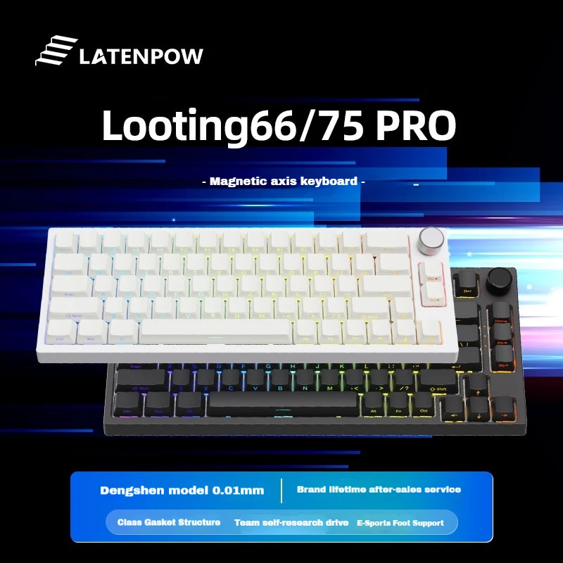 Latenpow Looting 66 Looting 75 Pro Mechanical Keyboard Wired 8k Polling Rate Magnetic Switch RGB Customized Gaming Keyboard Gift