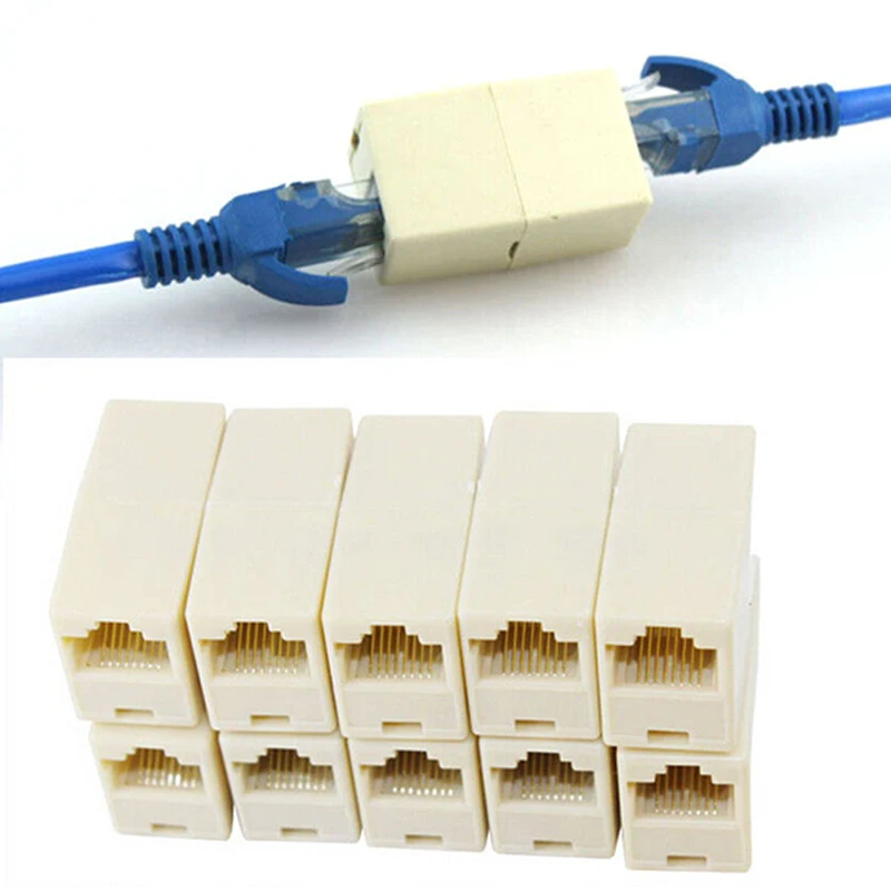 Rj45メス-メスネットワークイーサランケーブルジョイナーコネクタ、新しい、10個