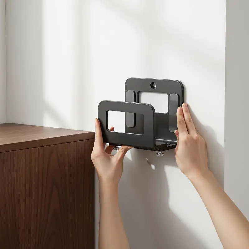 Amour Nook1Pc For Router Modem TV Box And Other Media Players Adjustable Small Device Wall Mount Holder