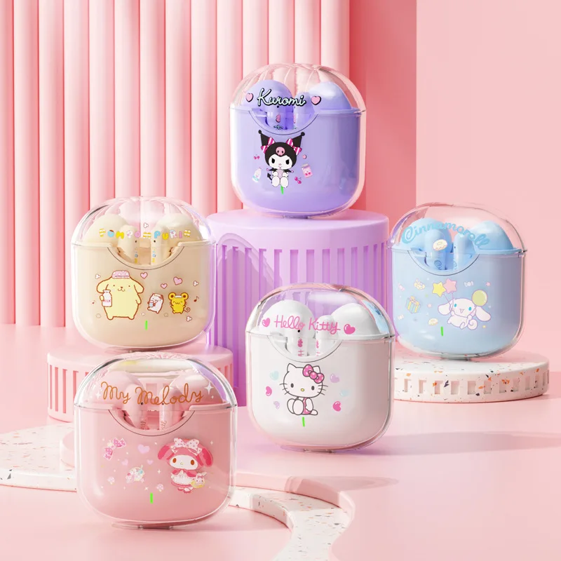 Hello Kitty My Melody Wireless Bluetooth Earphones In Ear Long Endurance Stereo Noise Reduction Cute Cartoon Mini Christmas Gift