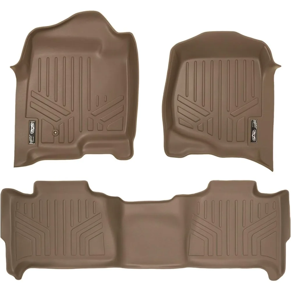 

Custom Fit Floor Mats 2 Row Liner Set Tan for 2007-2014 Tahoe/Suburban/Yukon/Yukon XL/Denali