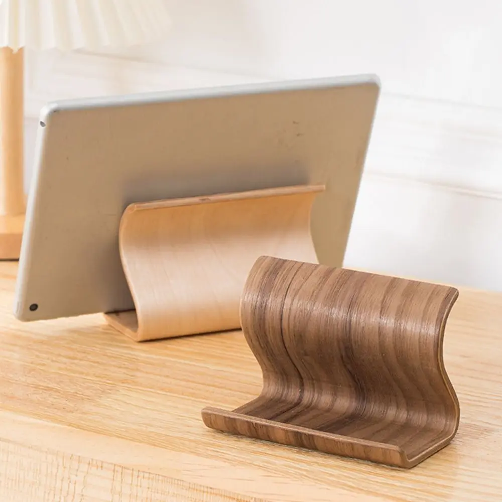 

Creative Wood Mobile Phone Holder Portable Durable Tablet Holder Practical Lightweight Mobile Phone Stand Tabletop Decoration