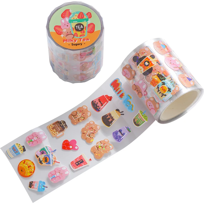 SKYSONIC New 5cmx3M Kawaii Bear Adhesive Masking Tape Laser Cutting Tapes Handbook Paper Lable Sticker Book Decorative Materials