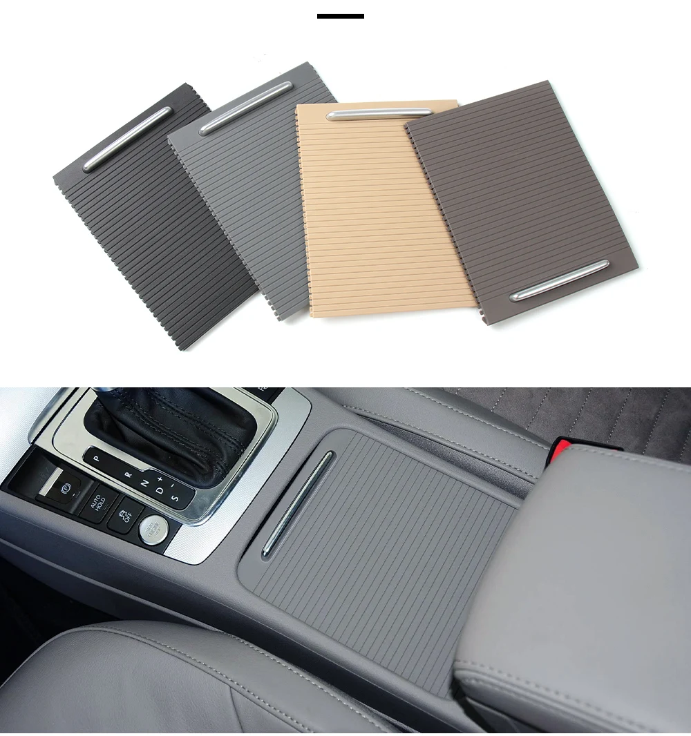 Innen Armlehne Center Konsole Tasse Halter Abdeckung Trim Zipper Rollladen Blind Abdeckung Für Volkswagen Magotan CC Passat B6 B7 – Detail 6