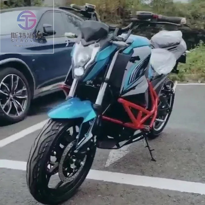 Fast City 72V 2-Wheel Electric Racing Motorcycle Adult Size with Brushless Motor Lithium Battery up 80km/h 2000W+ New Condition
