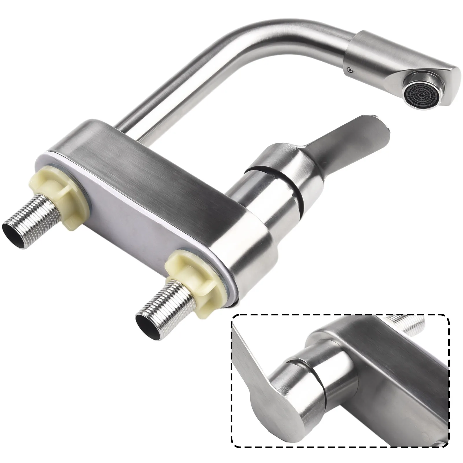 Mixer Faucets Basin Faucet Contemporary Sink Mixer Taps Wear-resistant 2 Holes 304 Stainless Steel High Quality