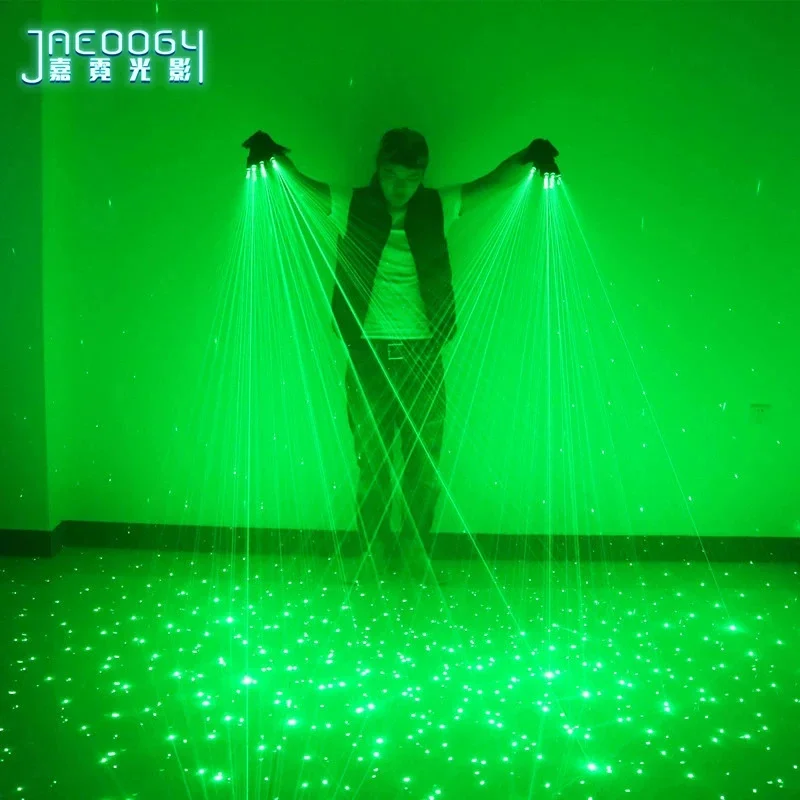 Imagem -02 - Verde Gypsophila Laser Beam Led Stage Luvas Trajes Luminosos Performance de Dança Novo 532nm Pcs