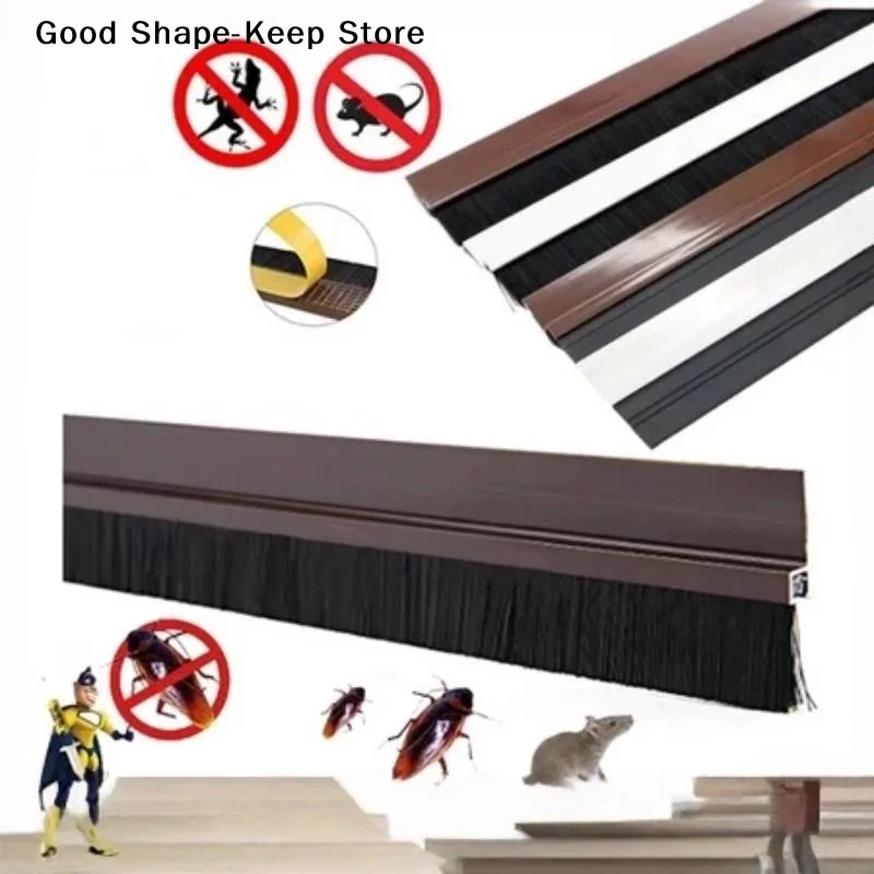 dailyDoor Bottom Seal Brush Dust Proof PVC Sealing Strip Anti Insect for Allergic People Home Door Wind Reduce Weather Strip