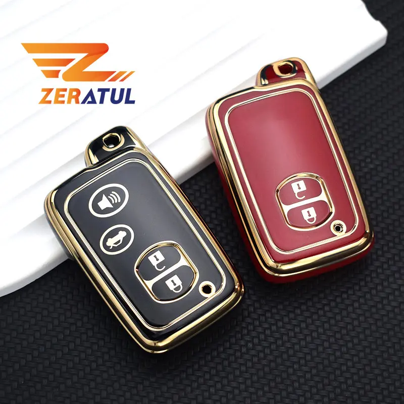 2/3/4 Bottons TPU Car Key Case Shell Fob Cover for Toyota Land Cruiser LC200 Prado 150 Camry Prius Crown Protector Accessories
