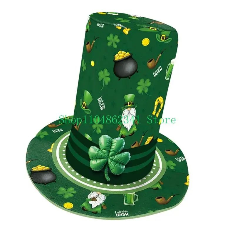 652F Patricks Day Hat Soft Composite Cotton Multiple Size Hat for Sensitive Skin Light weight and Portable