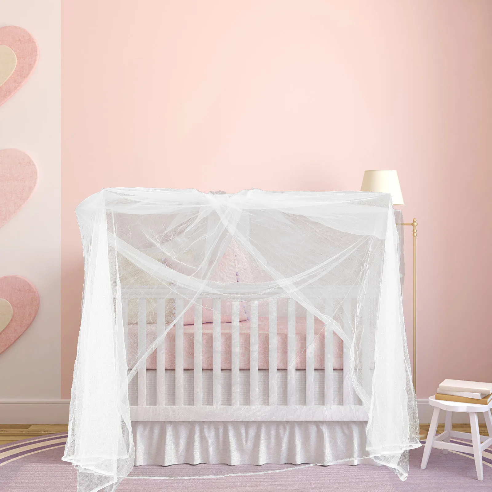 شبكة ناموسية لسرير الأطفال على الطراز الشمالي، فتحة باب سهلة التركيب، غطاء سرير الطفل مناسب عالميًا، شبكة سرير المظلة