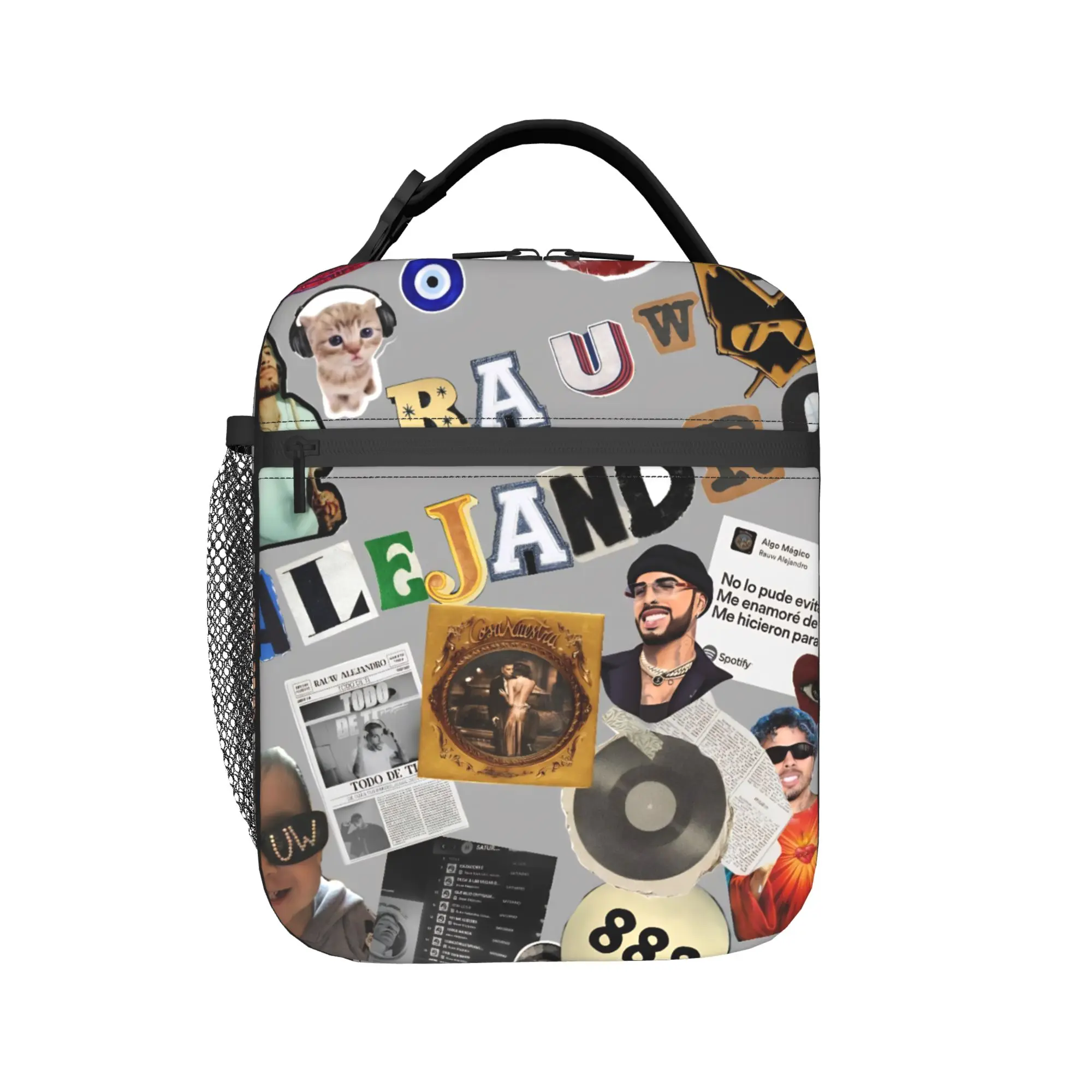 

Rauw Alejandro Rapper Insulated Lunch Bags for Men Women Food Container Bags Portable Cooler Thermal Lunch Boxes For Picnic
