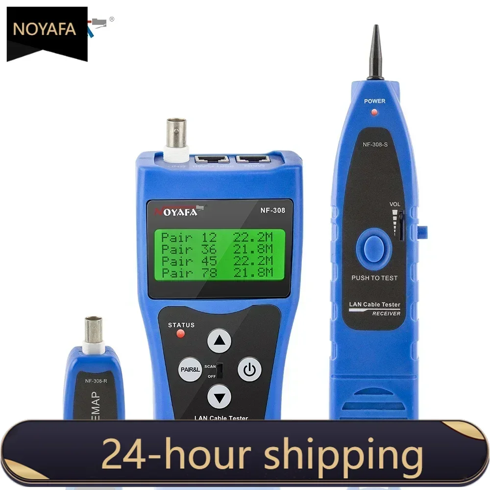 NEW HOT NF-308 Measure Network LAN Cable Length Cable Continuity Test Wire Tracker RJ45 RJ11 Ethernet USB BNC Cable Tester