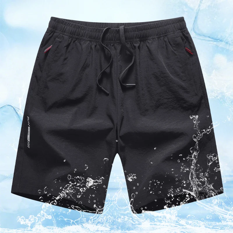 Men's Outdoor Baseball Sports Sweat Absorbing Quick Drying Ice Silk Shorts Lightweight Breathable Knee Length Shorts in Summer