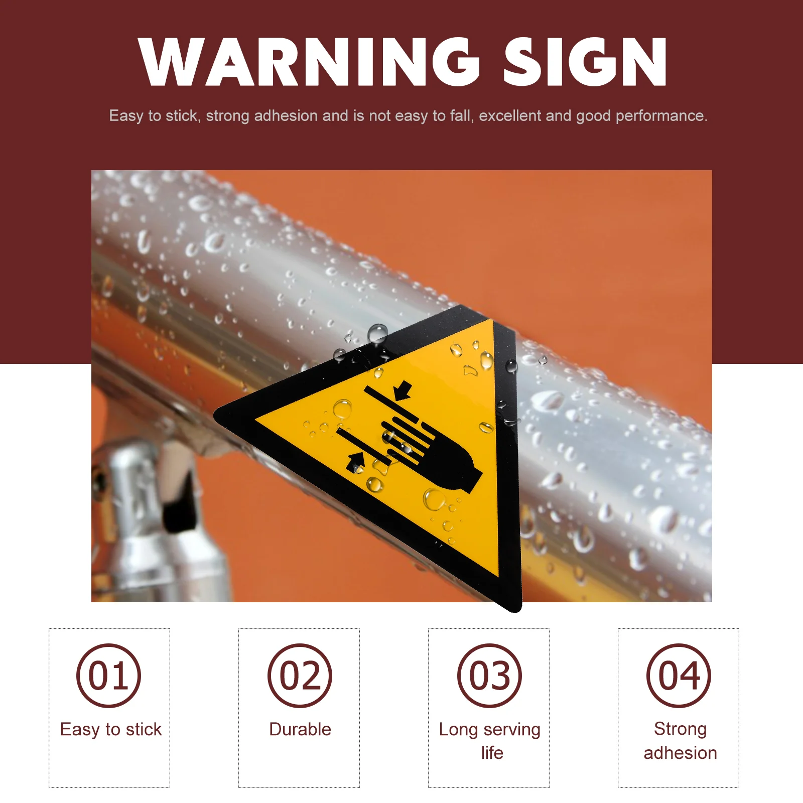 Watch Out for The Pinch Sign Nail Sticker Hand Crushing Equipment Decal Label Caution Stickers Pp Synthetic Paper Warning