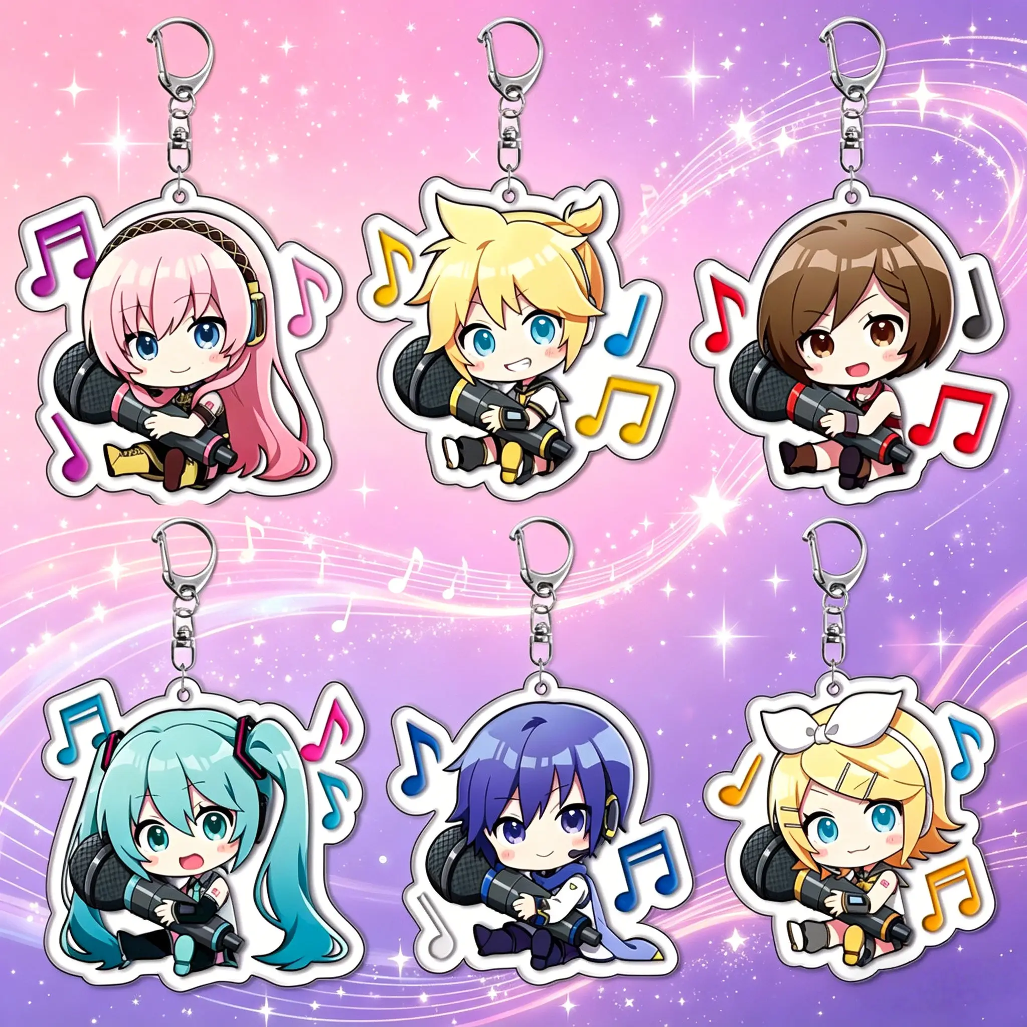 

Vocaloid Acrylic Keychain | Hatsune Miku and Her Companions Anime Bag Charms, Exclusive Pendants for Fans of Kagamine Rin, Kagamine Len, Megurine Luka, Kaito, and Meiko.