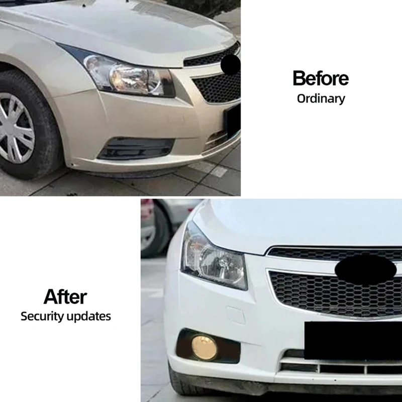 For Chevrolet Cruze 2009-2014 Front Bumper Fog Light With Chrome Fog Lamp Cover Grill Bezel Relay Switch Harness Kits