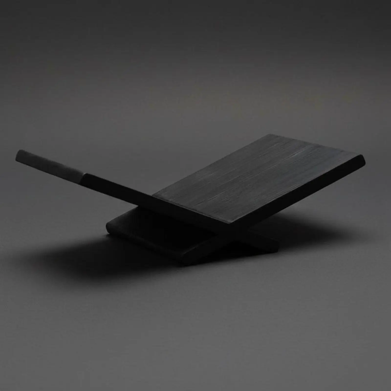 Carbonized Wood Book Stand Wabi-Sabi Aesthetic House Decoration for Study Room
