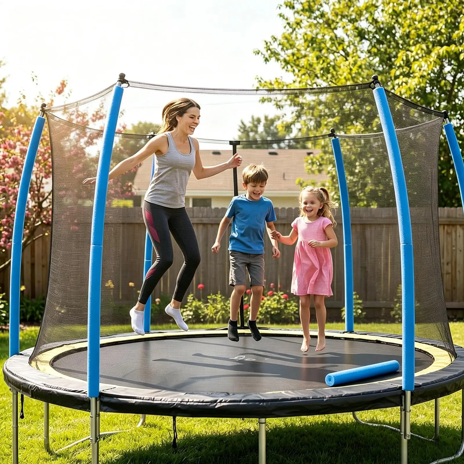 12pcs Trampoline Pole Foam Padding, Safety Waterproof UV-Block Replacement, Protective Cover for Young Children Parents Home Use