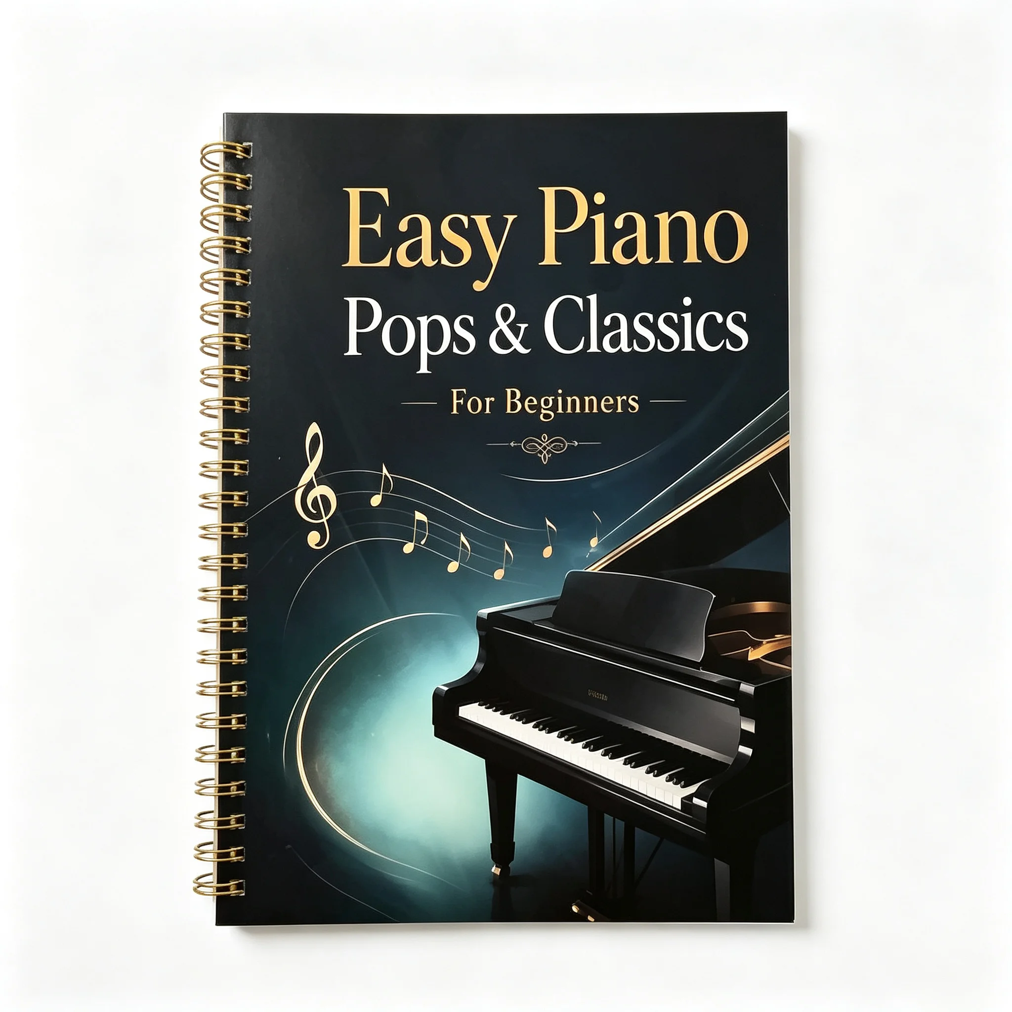 Easy Pop & Classical Piano Book Lay Flat Sheet Music for Adult Beginners Piano Learning Book for Kids