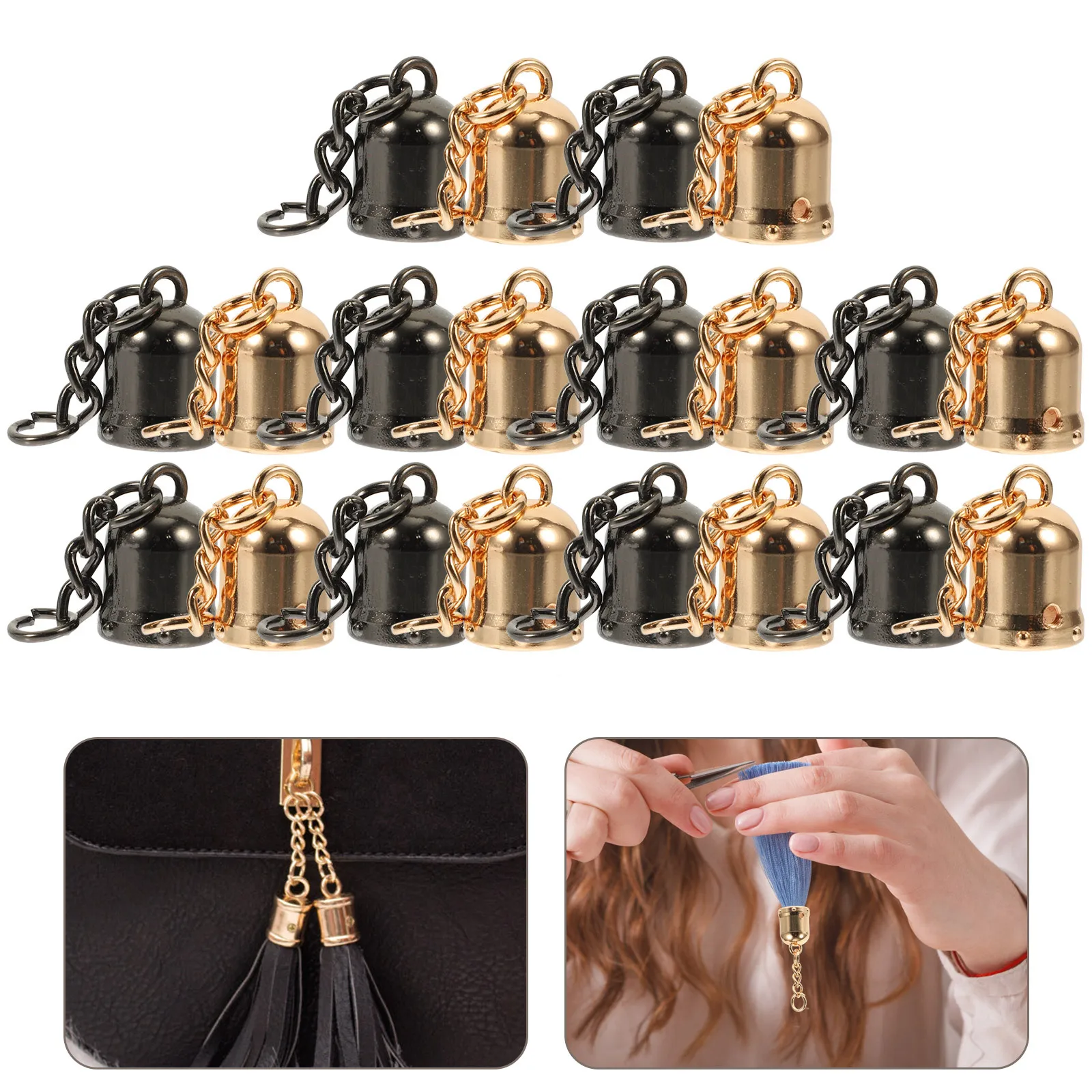 

20Pcs Metal Tassel End Caps Sturdy Non-Allergic Cord Ends for DIY Necklace Bracelet Making Tassel Supplies Cord End Caps