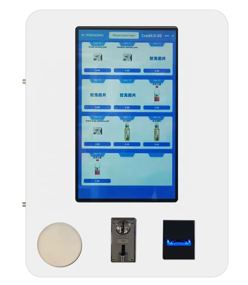 

10 Selection Wall Mounted Small Vending Machine With 21.5"Touch Screen Can Be Customized TM-039-10T