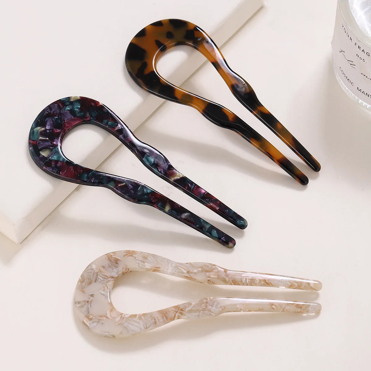 1PC Haaraccessoires dames eenvoudig kapsel temperament Instagram haarspeld achterhoofd luipaardprint U-vormige haarspeld