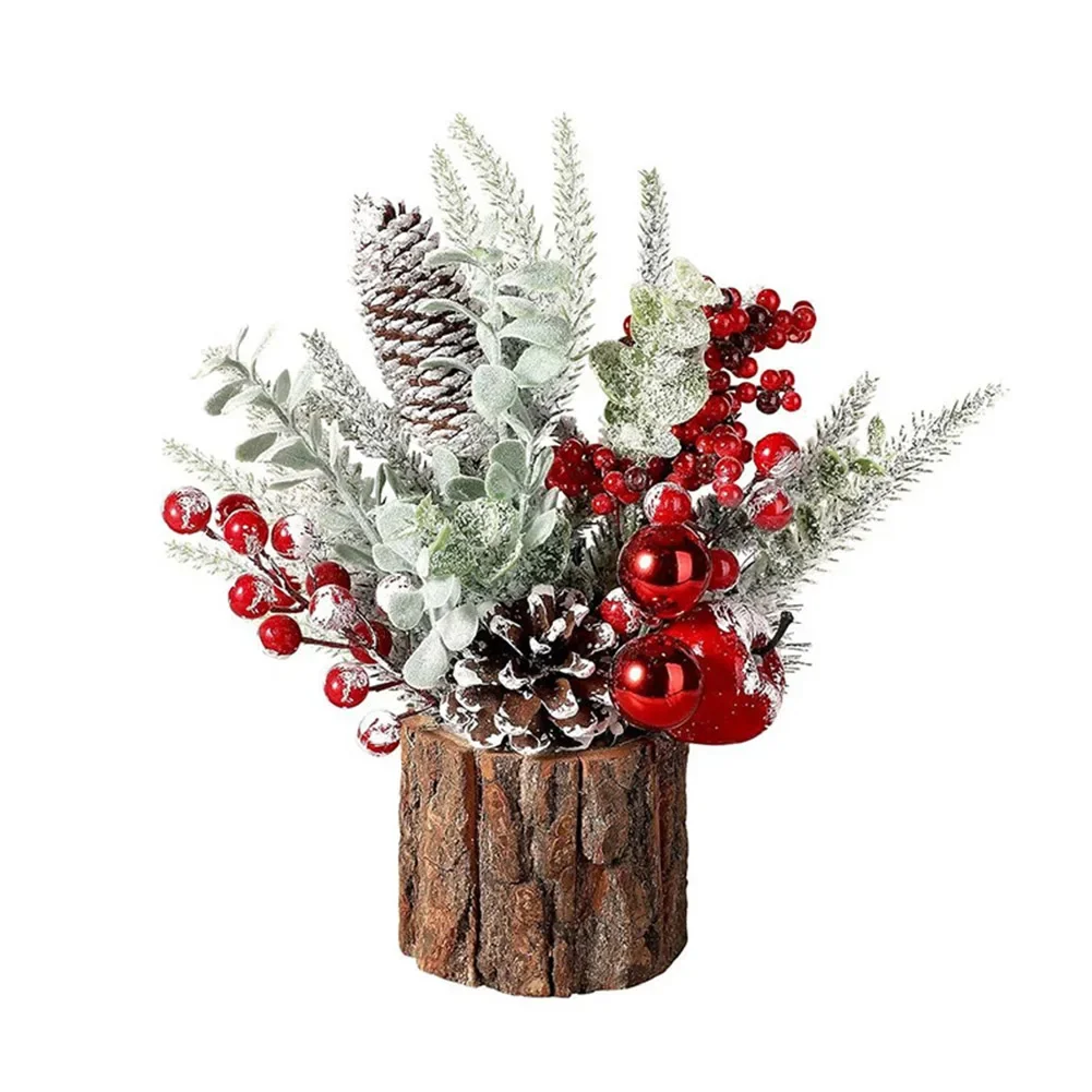 

Desktop Christmas Tree Realistic PE Bark Design, Suitable For Holiday Decoration High-selling Tool Accessories