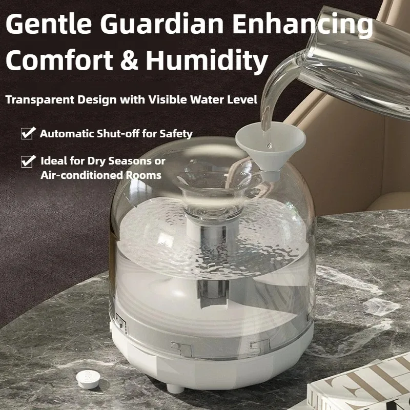 Top Fill Ultra Quiet Top Fill Humidifier Adjustable Cool Mist No Spill Design for All Night Use Bedroom Office Home Sleep