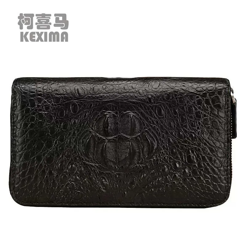 lukani really Crocodile skin handbag male bag Man Crocodile Leather bag Clutch bag Clutch bag New style wallet black