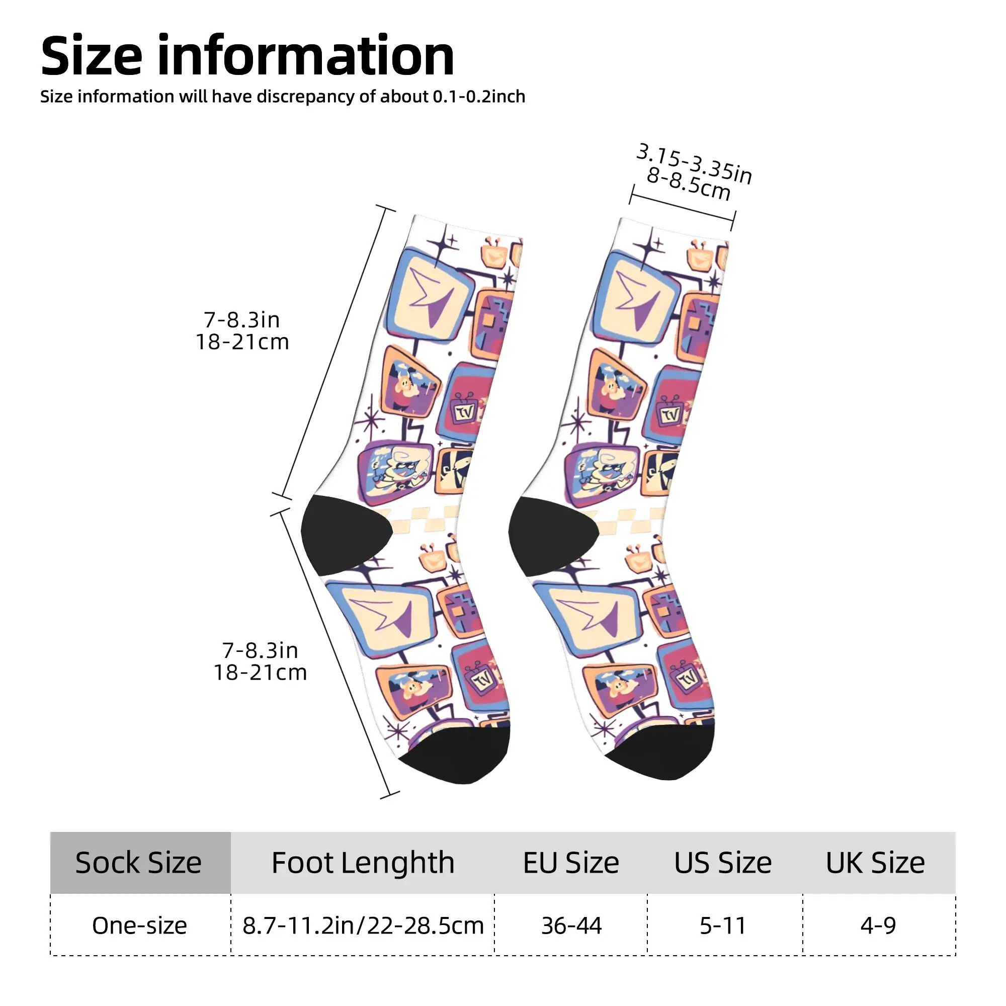 ¡Es hora de televisión! Calcetines hombres mujeres poliéster moda Tenna Deltarune calcetines novedad Primavera Verano Otoño Invierno medio tubo calcetines regalo