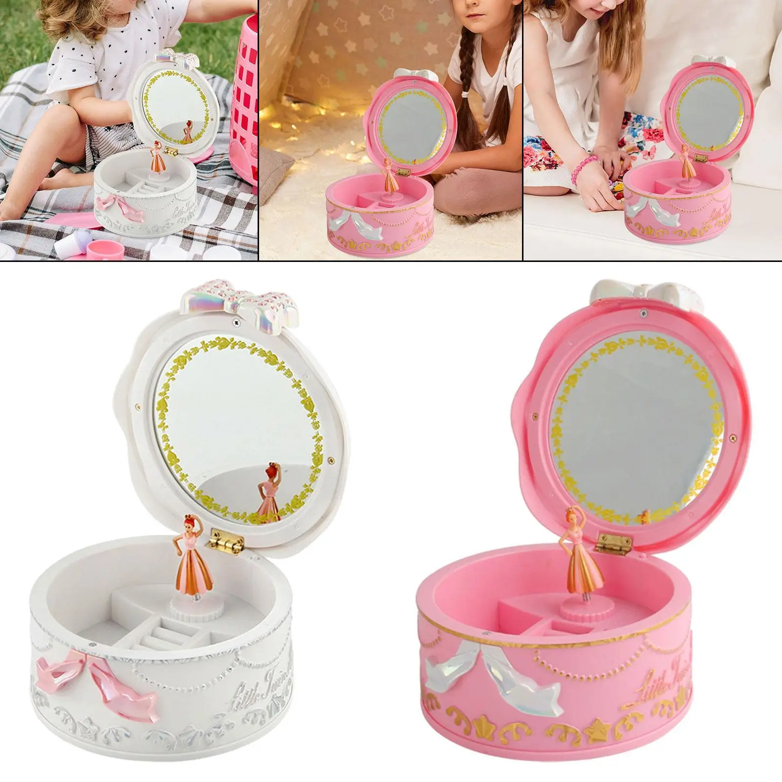 

Вращающаяся музыкальная шкатулка для балерины, органайзер для ювелирных изделий для домашней спальни