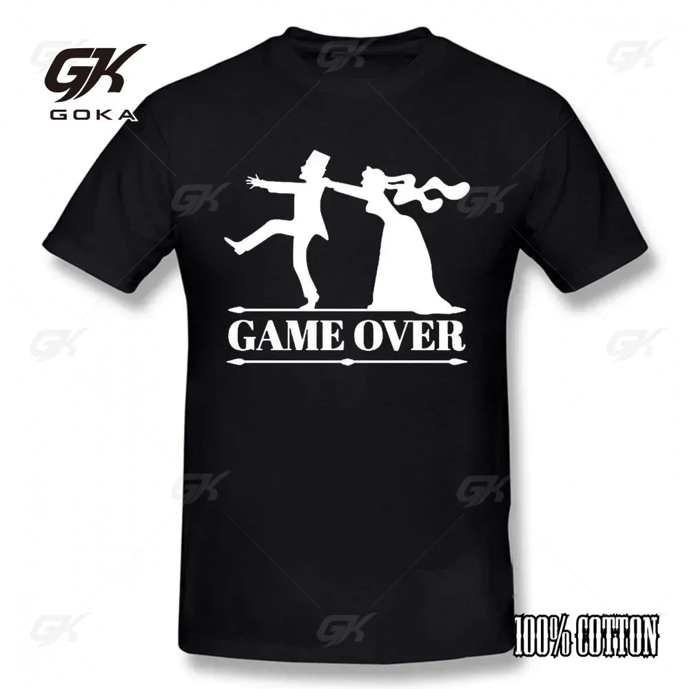 Game Over Bride Groom Bachelor Party Cotton T Shirt Funny Short Sleeve Mens Clothing Tops Vintage Unisex Tees Hip Hop T Shirts