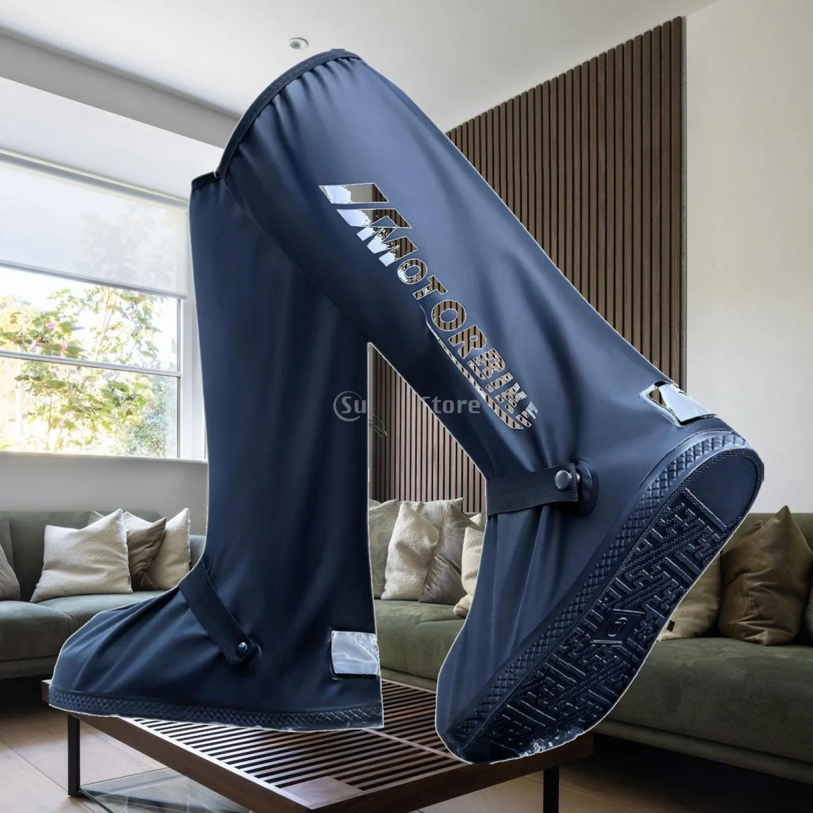レインブーツシューズカバー-防水ジッパーギアシューズプロテクター-ハイキングアウトドア用