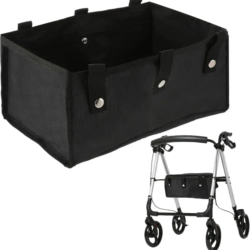 Foldable Rollator Walker Basket Large Capacity Reusable Wheelchair Storage Pouch Rollator Hanging Bag Four Wheel Rollator
