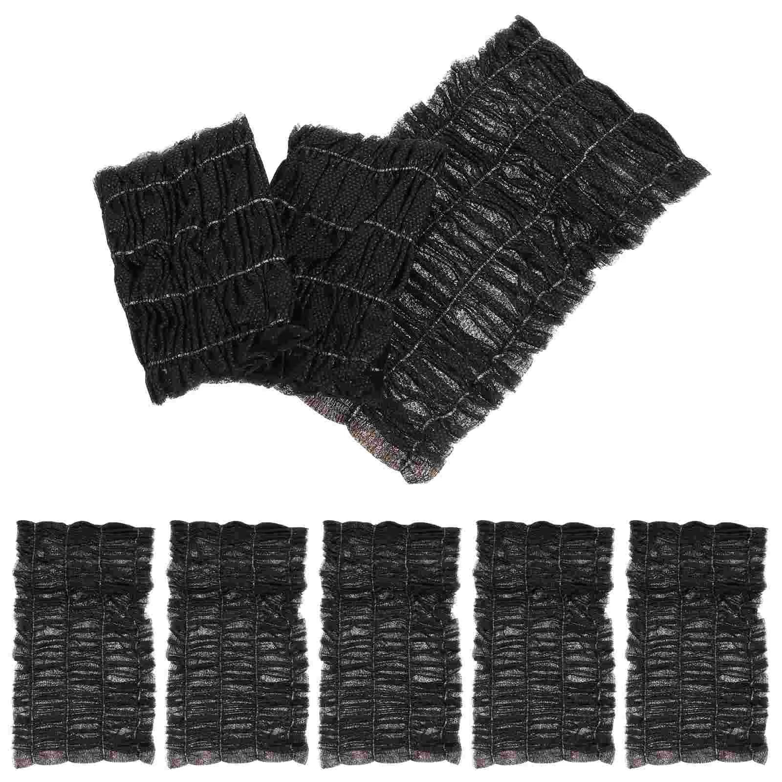 100 Pcs Womens Headband Spa Headbands for Disposable Hair Tie Bandana Black Non-woven Fabric Skin Care