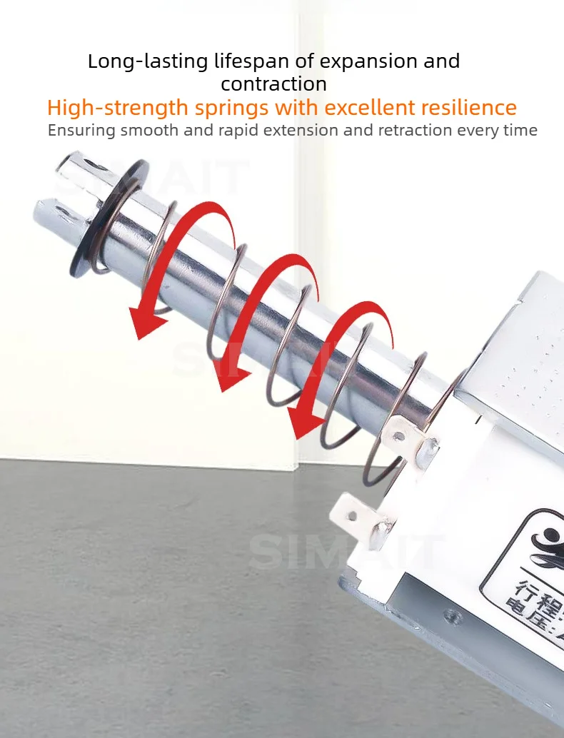 Push-Pull Electromagnet 12/24V DC 220V AC Self-Reset 60mm Stroke 15KG Thrust