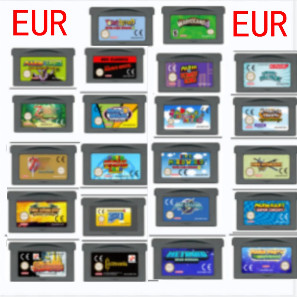 

Картридж для видеоигр GBA, 32-битная карта для игр EUR, двойной дракон, ниндзя, копил, Duke Nukem Banjo Pilot Celeste Tomato Adventure