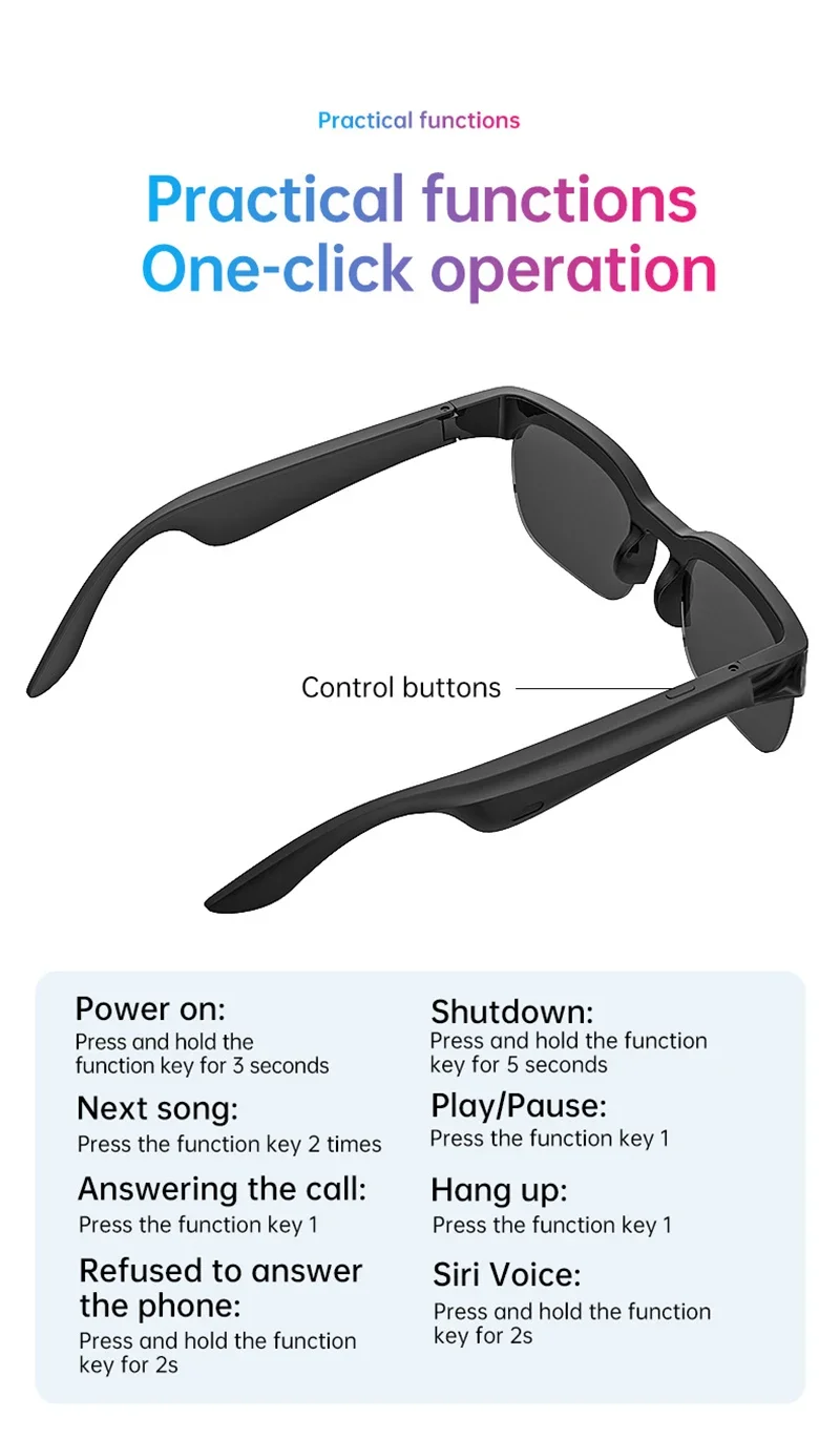 Lenovo AI Smart Glasses 12KHD 2600W Freisprechfunktion AI-Übersetzung ChatGPT-Protokollierung Musikwiedergabe Smart-Sonnenbrille für Männer und Frauen – Detail 10