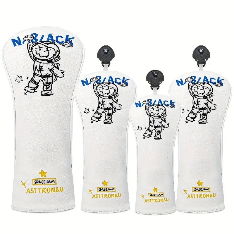 

Чехол на голову для гольф-клуба с милым кроликом и надписью STROKE — эластичный водонепроницаемый и устойчивый к царапинам белый головной убор