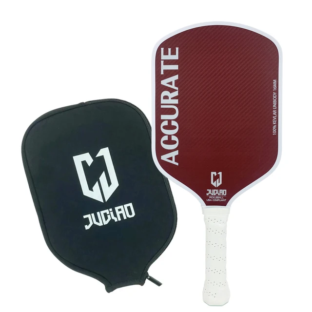 ピックルボール パドル JUCIAO RED BLACK Kevlar JUCIAO Thermoformed Unibody 100% Kevlar Pickleball Paddle With