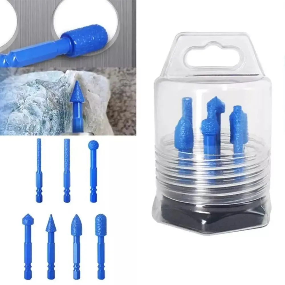 

7Pcs Chamfering Tool Diamond Grinding Head Brazed Diamond Wear-resistant Stone Edging Wheel Durable Impact Resistant