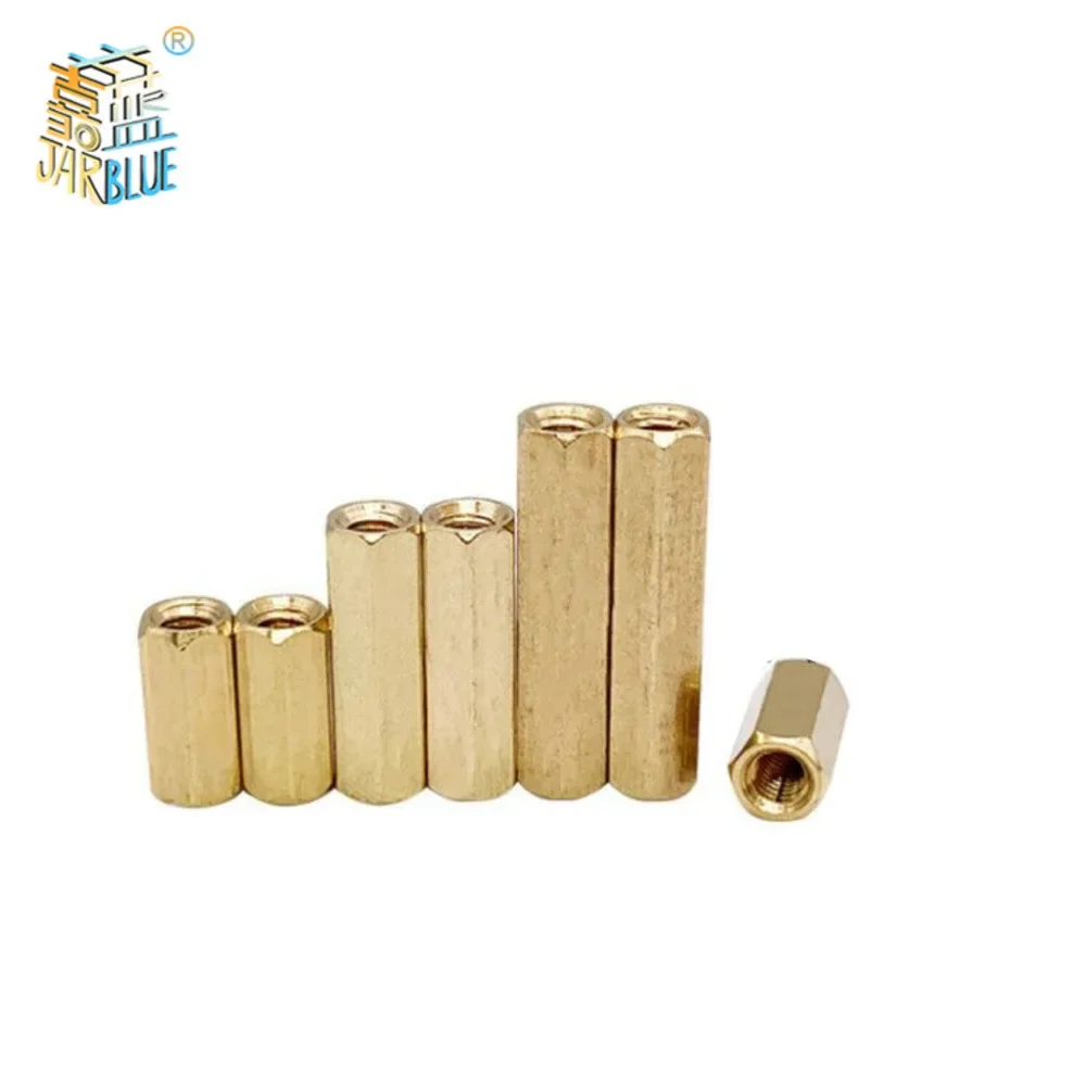 10pcs/lot Hex Female to Female M2 M2.5 M3 M4 M5 brass standoff spacer Hexagonal Stud Spacer Hollow Pillars Screw